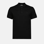 Black Polo with Check Placket Detail