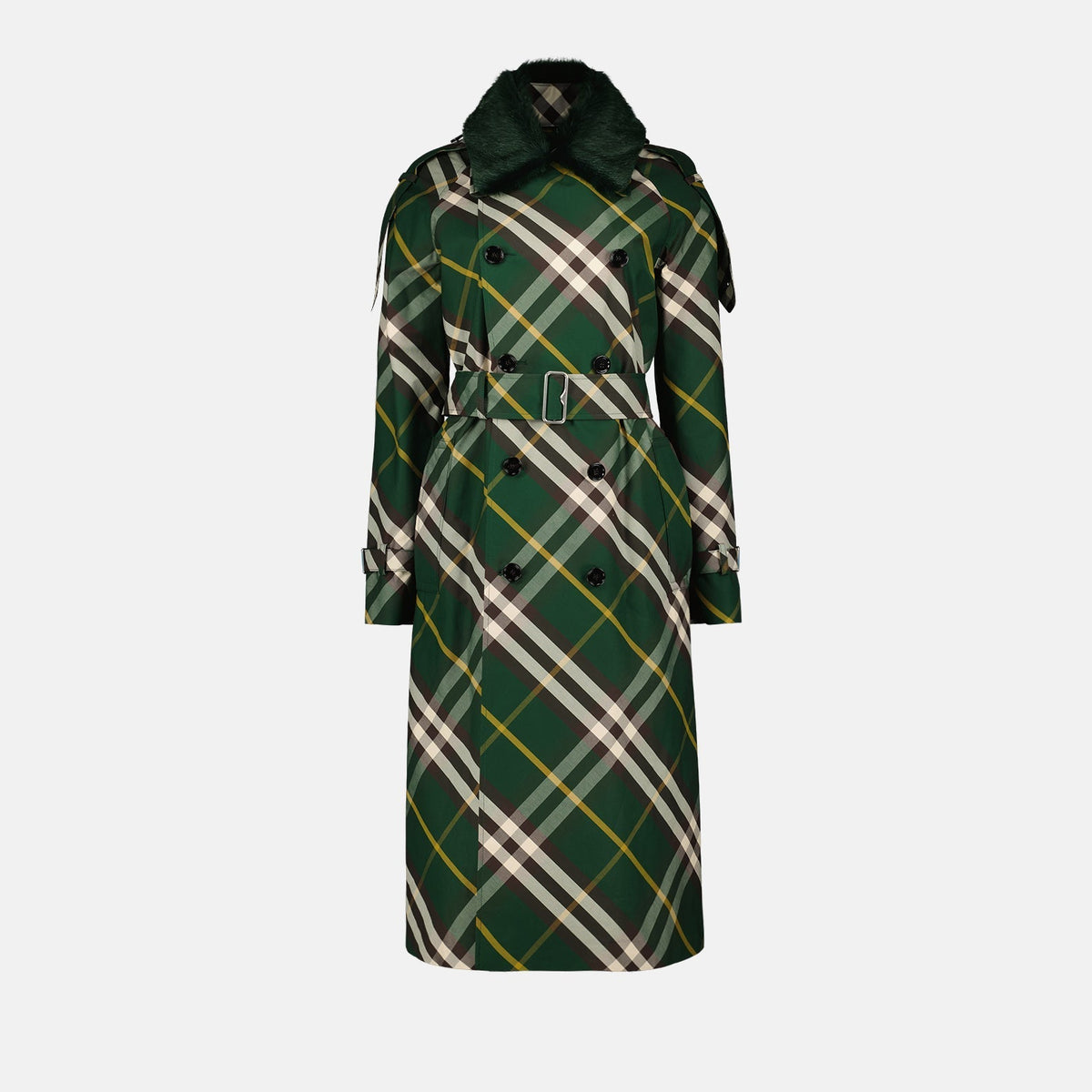 Checked Trench Coat