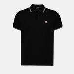 Moncler Black Polo Shirt with Signature Contrast Trim