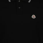 Moncler Black Polo Shirt with Signature Contrast Trim