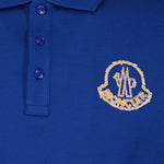 Moncler Blue Polo Shirt with Statement Logo