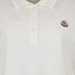 White Polo Shirt with Subtle Stripe Collar