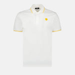 Versace White Polo Shirt with Yellow Medusa Embroidery