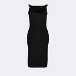 Corset-Detail Midi Dress with Medusa Accents