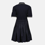 Polo Collar Drawstring Waist Dress