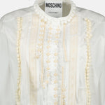Embellished Lace-Detail Shirt Dress