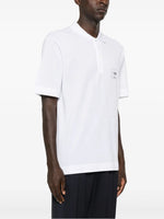 Fendi White Polo Shirt with Logo Patch Detail