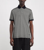 Lyocell-Cotton Micro Print Polo Shirt