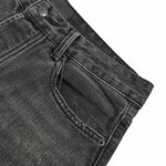 Distressed Black Denim Jeans with Embroidered Back Logo