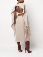 Draped Cape-Style Midi Dress