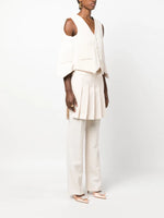 Ivory Draped Tailored Waistcoat