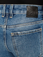 Vintage-Wash Flared Denim Jeans