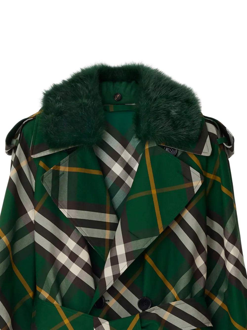 Checked Trench Coat