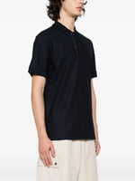Navy Polo with Signature Check Placket