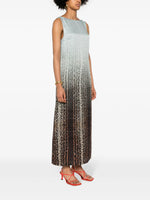 Gradient Animal-Print Maxi Dress