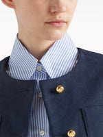 Cropped Structured Jacket with Gold Buttons