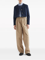 Cropped Structured Jacket with Gold Buttons