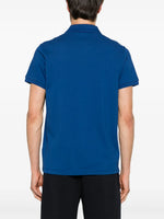 Moncler Blue Polo Shirt with Statement Logo