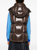 Brown & Pink Hooded Puffer Vest