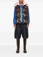 Brown & Pink Hooded Puffer Vest