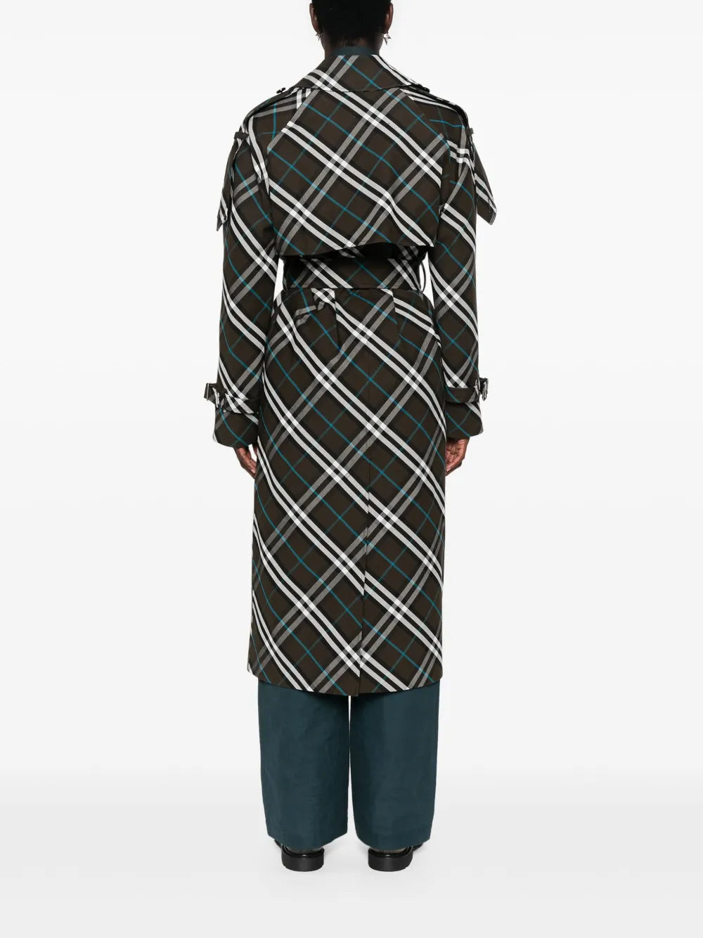 Checked Trench Coat
