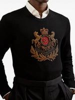 Heraldic Crest Embroidered Cashmere Pullover