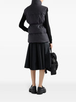 Belted Padded Vest with High Collar