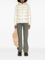 Cream Hooded Down Puffer Jacket