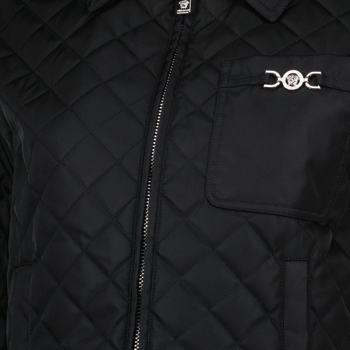 Zip-Up Jacket with Medusa Hardware