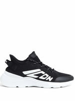 Embossed-Logo Knit Sneakers