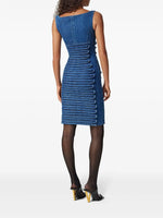 Ruched Denim Midi Dress