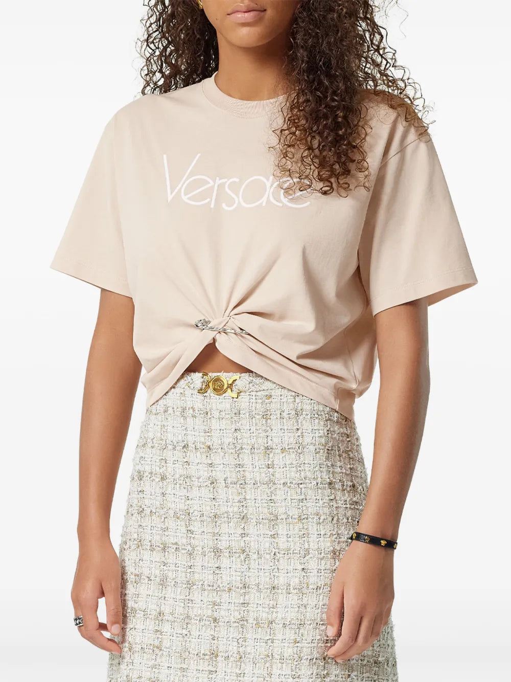 Safety Pin Crop T-Shirt