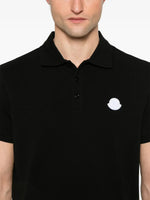 Black Polo Shirt with Tonal Logo