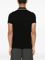 Black Polo Shirt with Contrast Stripe Trim