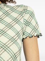 Checked Stretch Top