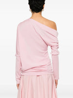 Draped Collar Wool Sweater