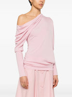 Draped Collar Wool Sweater