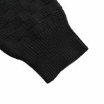 Damier Check Half-Zip Stand-Collar Knit Sweater