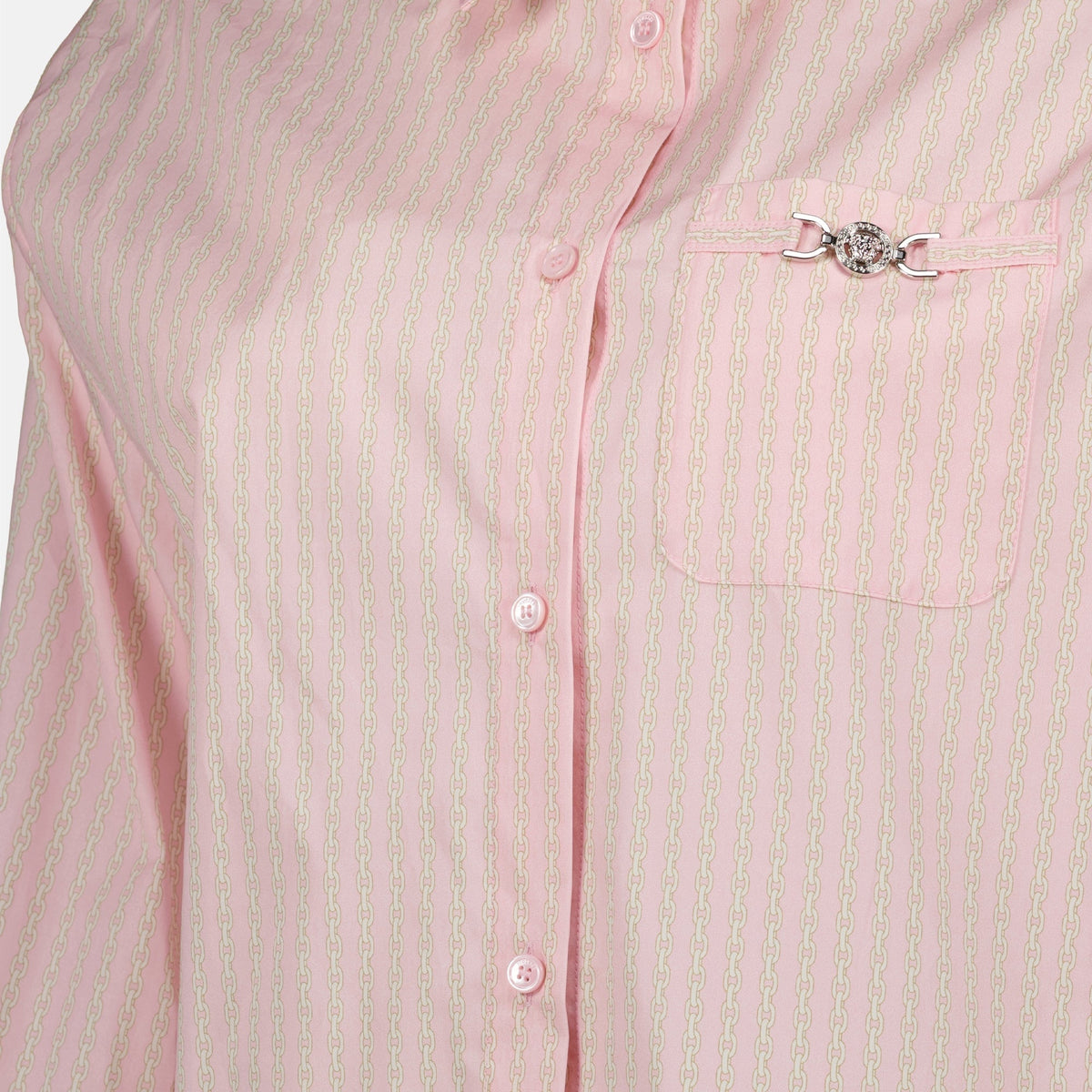 Cropped Chain Print Shirt