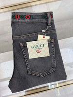 Denim Jeans with Embroidered Logo