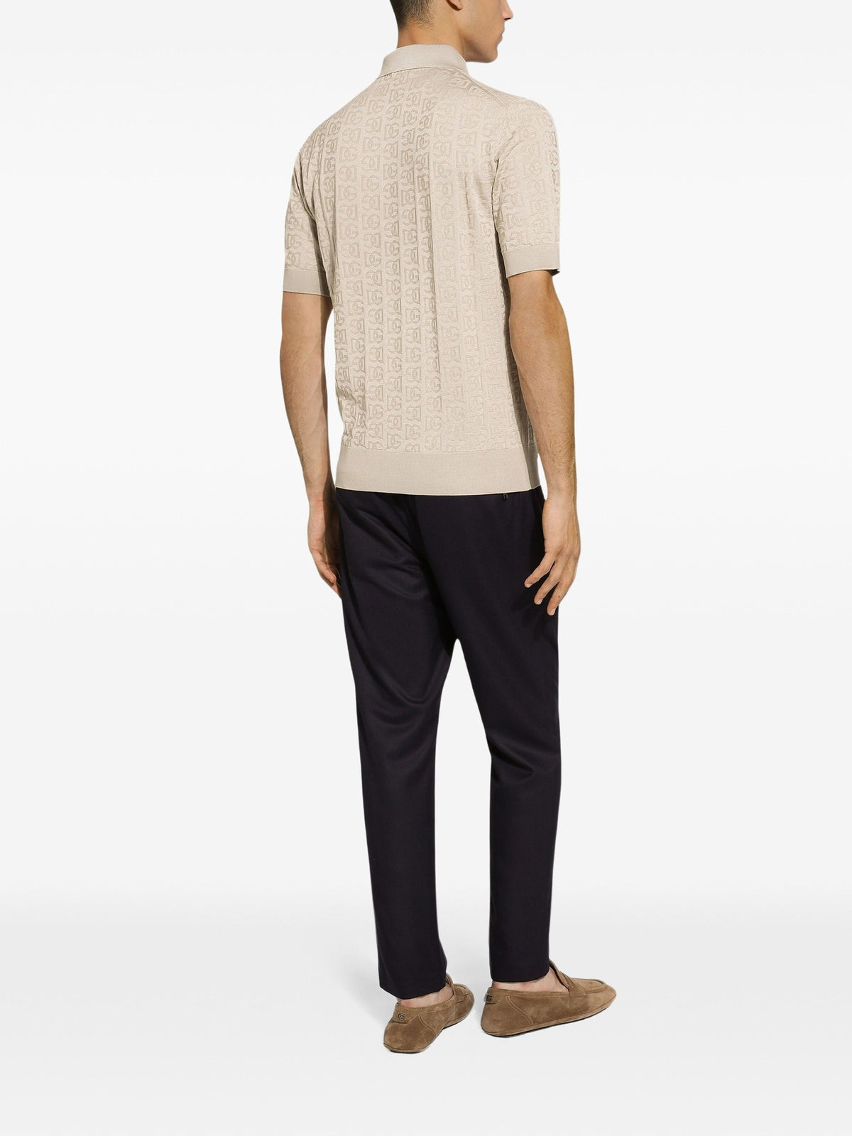 Silk Jacquard Polo Shirt with DG Logo