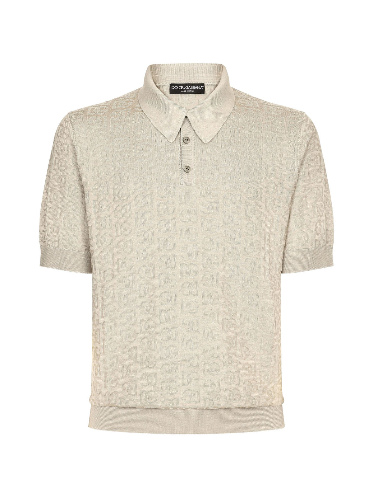 Silk Jacquard Polo Shirt with DG Logo