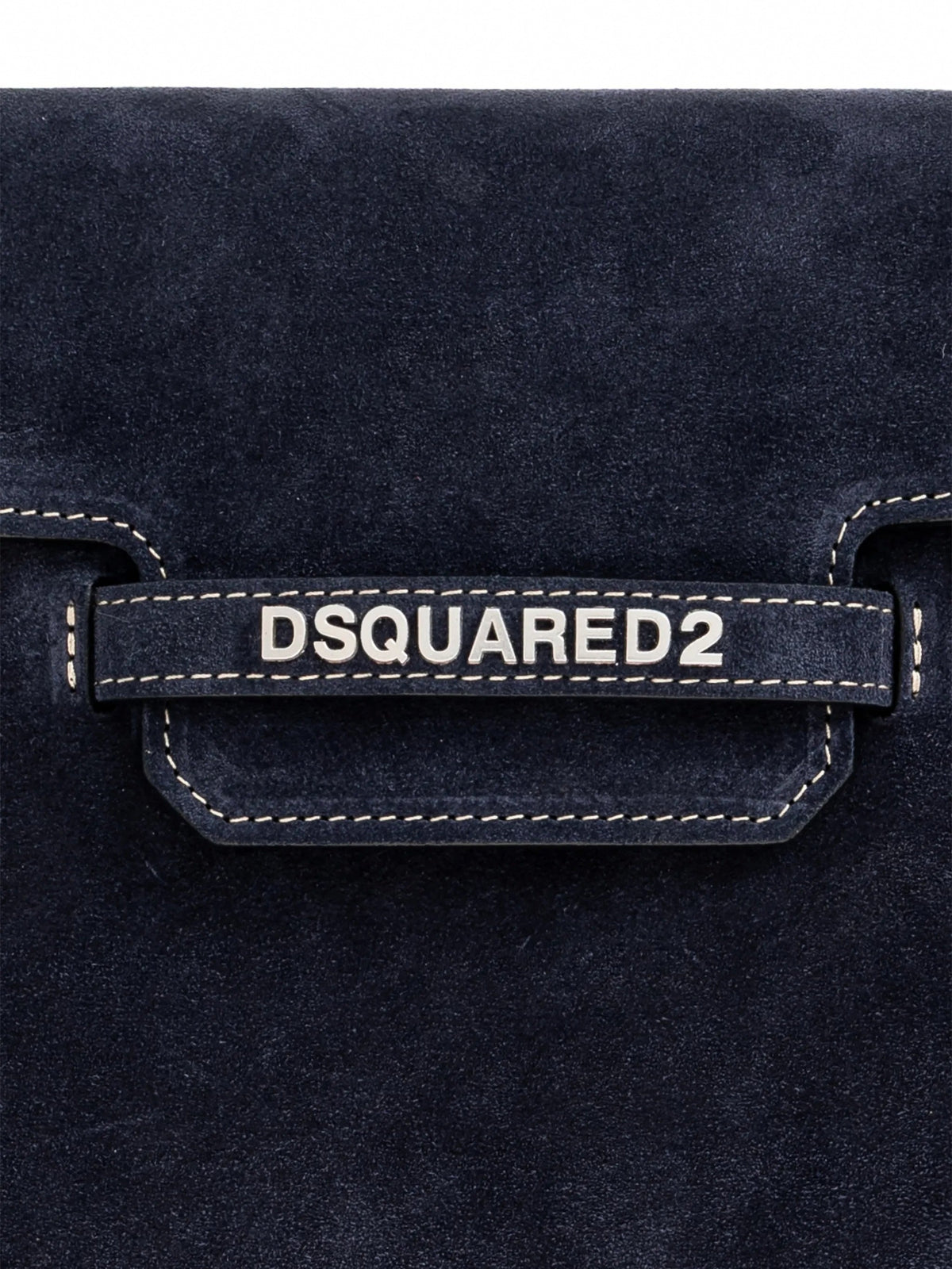 Suede Logo Clutch / Crossbody Bag (Navy)