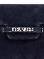 Suede Logo Clutch / Crossbody Bag (Navy)
