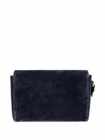 Suede Logo Clutch / Crossbody Bag (Navy)