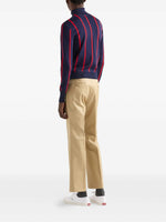 Runway Intarsia Striped Wool Turtleneck Sweater