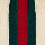 Knit wool sweater with Web intarsia