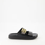 Logo Buckle Slide Sandals