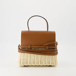 Tie Me Leather shoulder bag (Wicker & Leather)