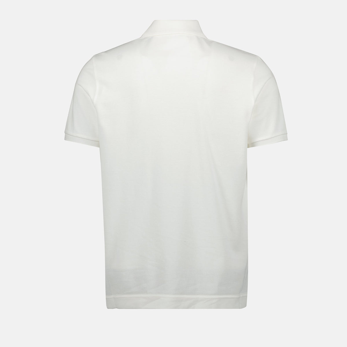 Off-White Polo with Leather Logo Patch